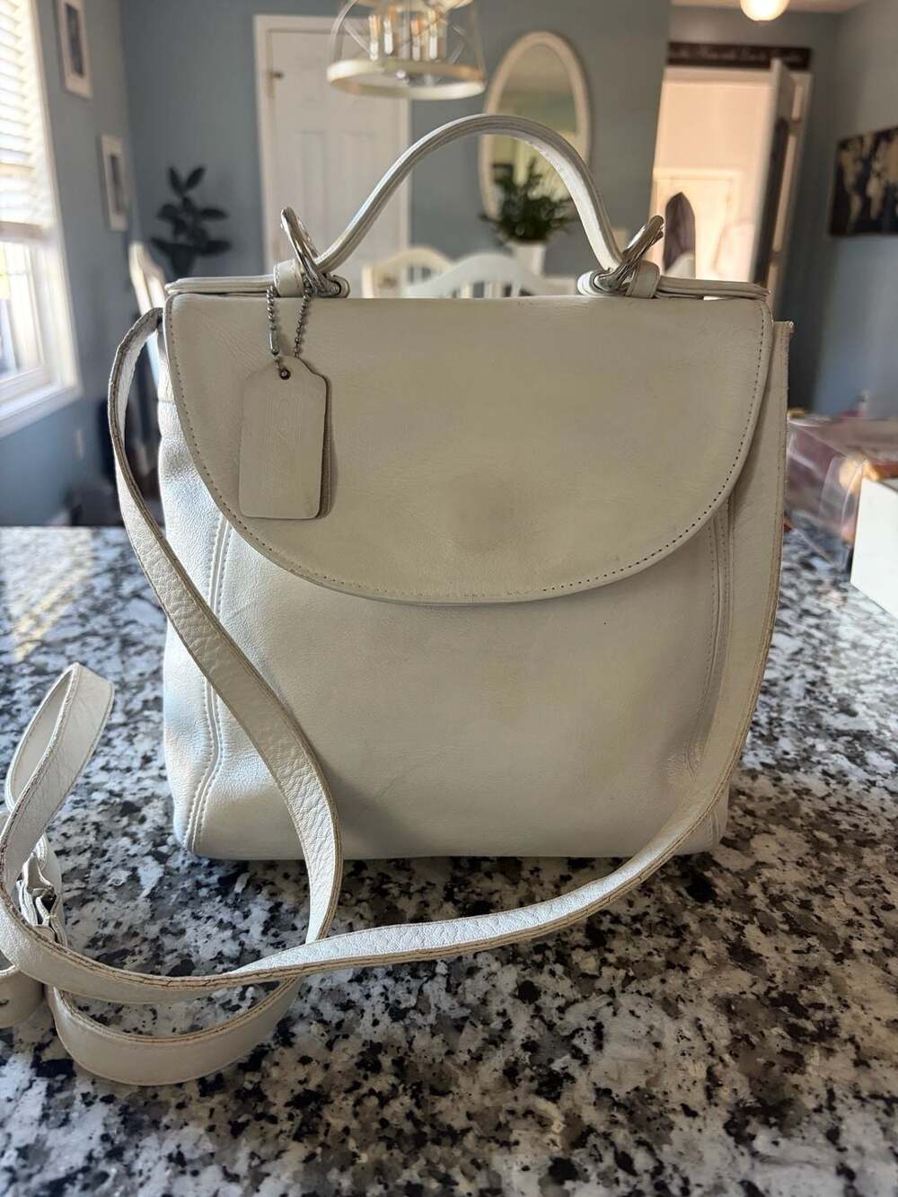 Coach Vintage White Leather Soho Handle Bag Crossbody